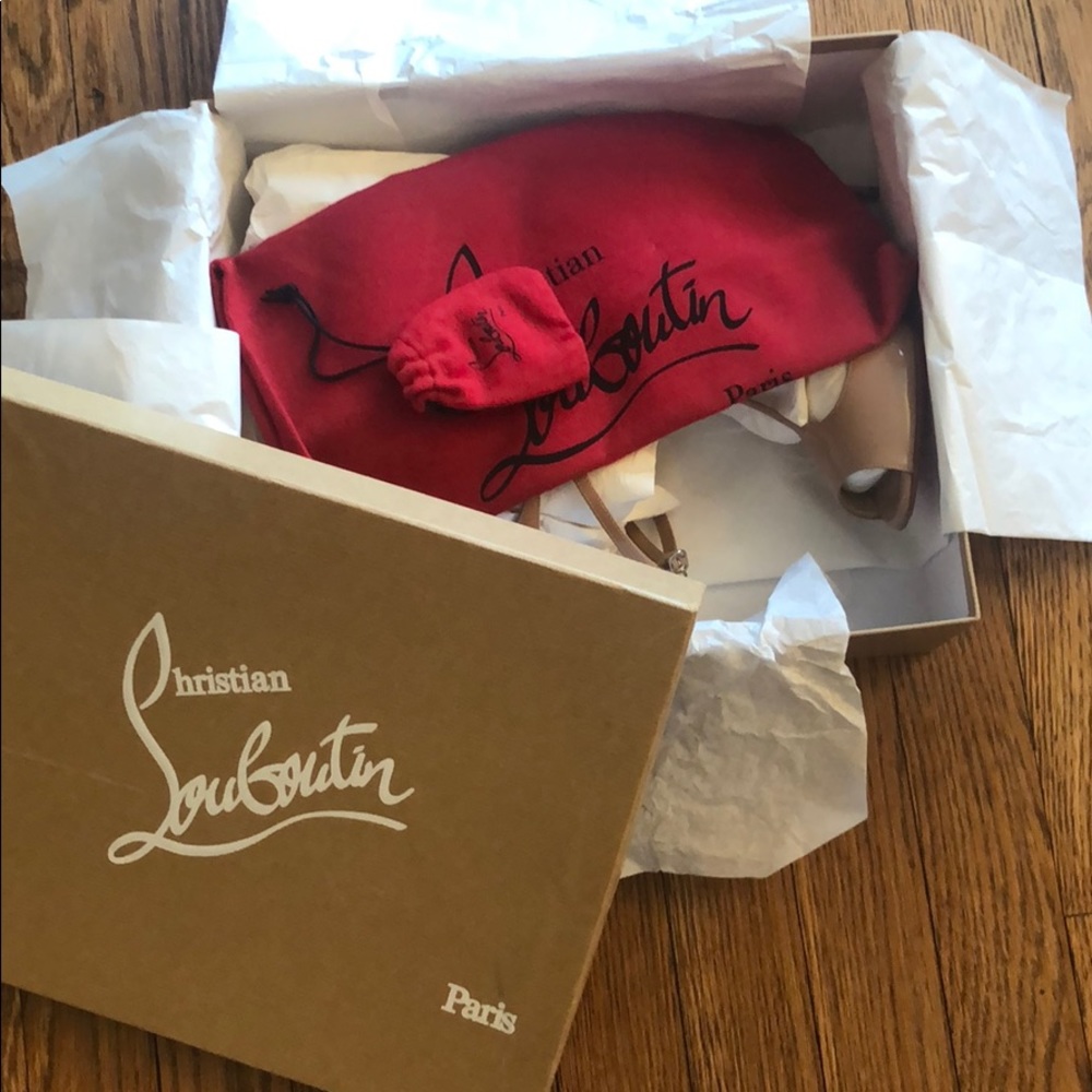 Christian Louboutin Talitha 100 Patent Nude Shoes